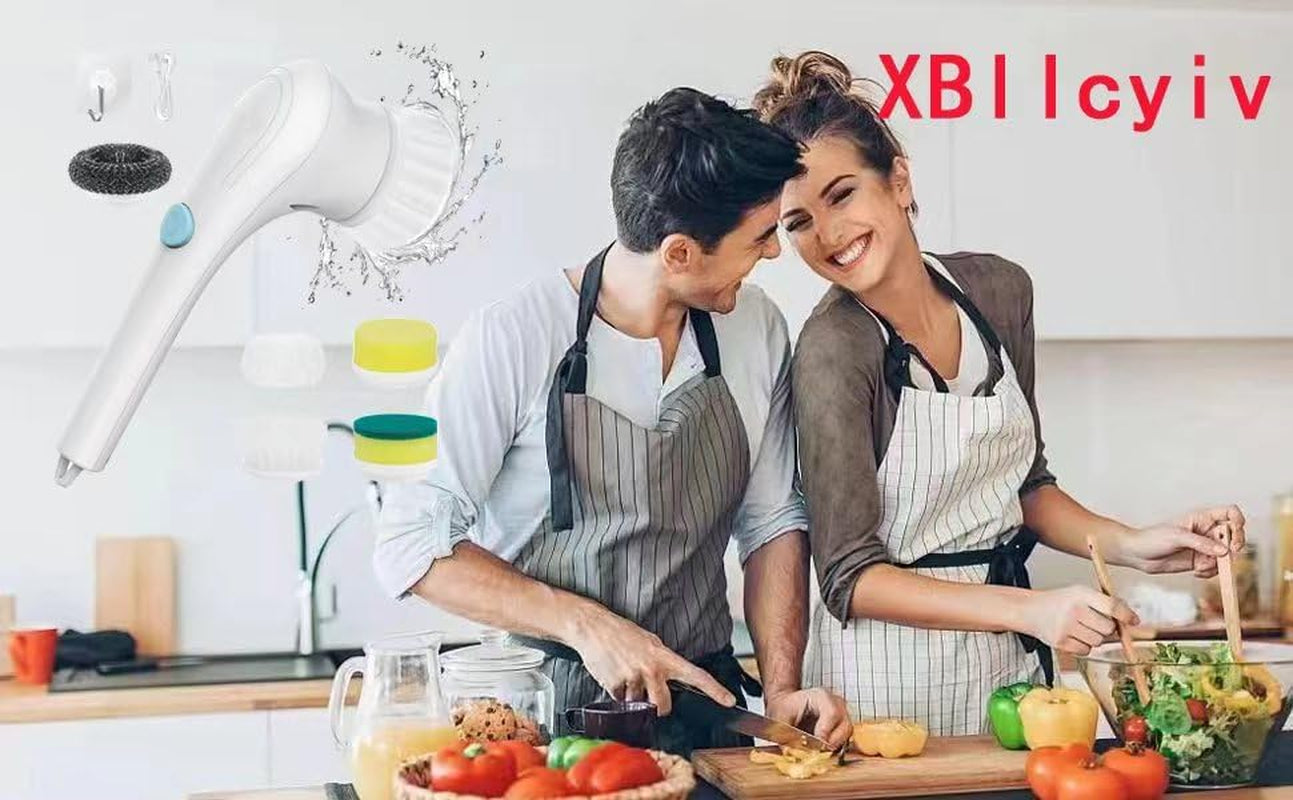 Electric Spin Scrubber, Cordless Cleaning Brush with 9 Replaceable Brush Heads, Tub and Floor Tile 360 Power Scrubber Dual Speed with Adjustable Detachable Handle for Bathroom Kitchen Car (6)