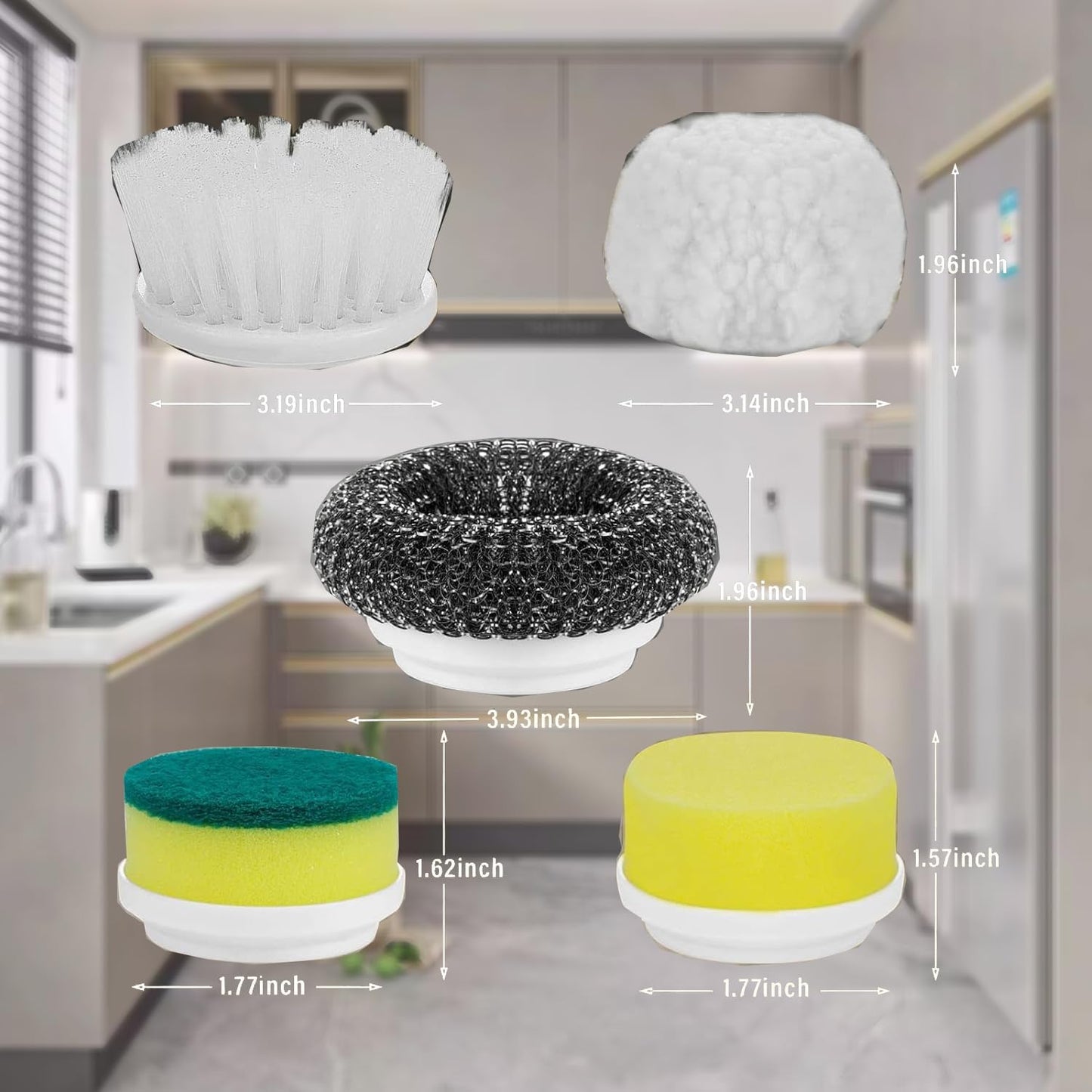 Electric Spin Scrubber, Cordless Cleaning Brush with 9 Replaceable Brush Heads, Tub and Floor Tile 360 Power Scrubber Dual Speed with Adjustable Detachable Handle for Bathroom Kitchen Car (6)