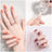 4Pcs Nail Art Stamper Kit, French Tip Nail Stamp with Scrapers Clear Silicone Long Short Nail Jelly Stamper Set for Home DIY Nail Decor French Manicure Art Salon