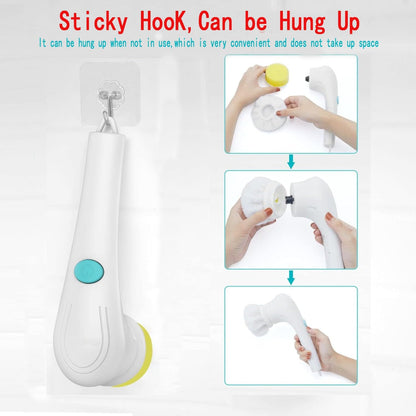 Electric Spin Scrubber, Cordless Cleaning Brush with 9 Replaceable Brush Heads, Tub and Floor Tile 360 Power Scrubber Dual Speed with Adjustable Detachable Handle for Bathroom Kitchen Car (6)